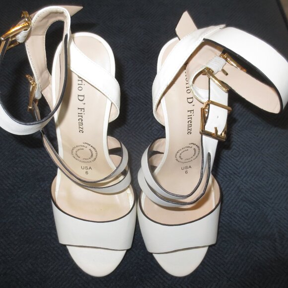 NNB VITTORIO D FIRENZE White Asymmetrical Strap High Heel Sandals - Picture 8 of 9